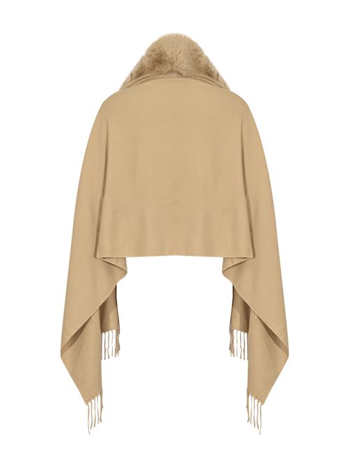 Stola in maglia con collo faux fur Chalk BLUGIRL | PF5016 T030014300